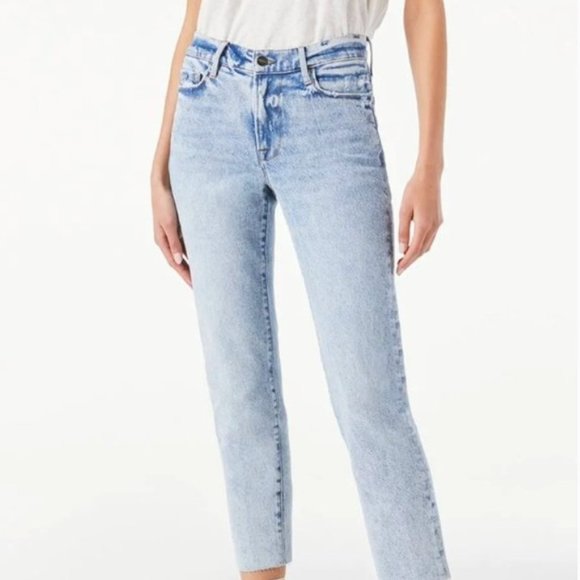 Frame Le High Raw Edge Crop Jeans